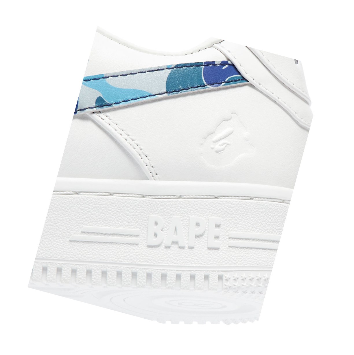 Baskets A BATHING APE Bape Sta? White / Abc Camo Low Bleu Femme France | BWR-53777173